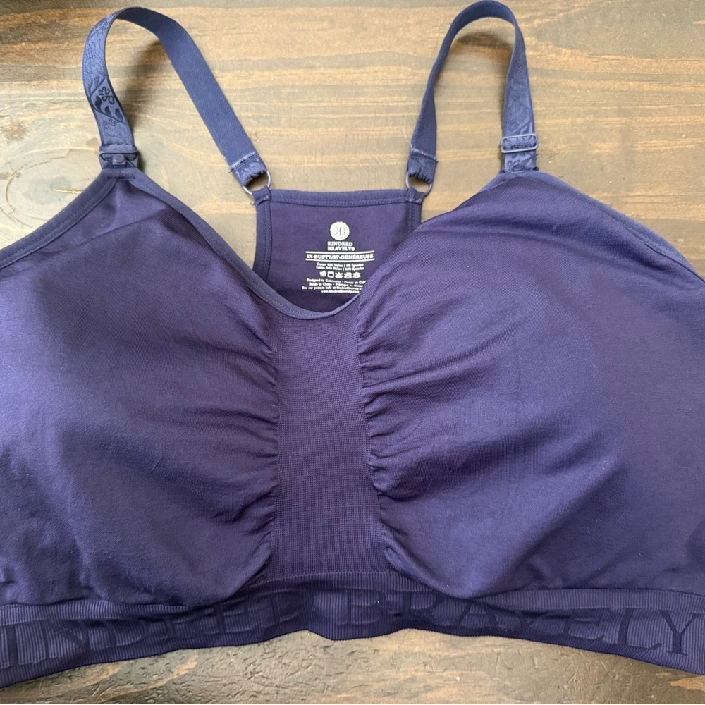 Kindred Bravely 2X Navy Sublime® Hands-Free Pumping & Nursing Sports Bra